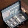 Master Zheng Wenqiang Gilded Silver Bamboo Rhyme Ceramic Kung Fu Tea Gift Set