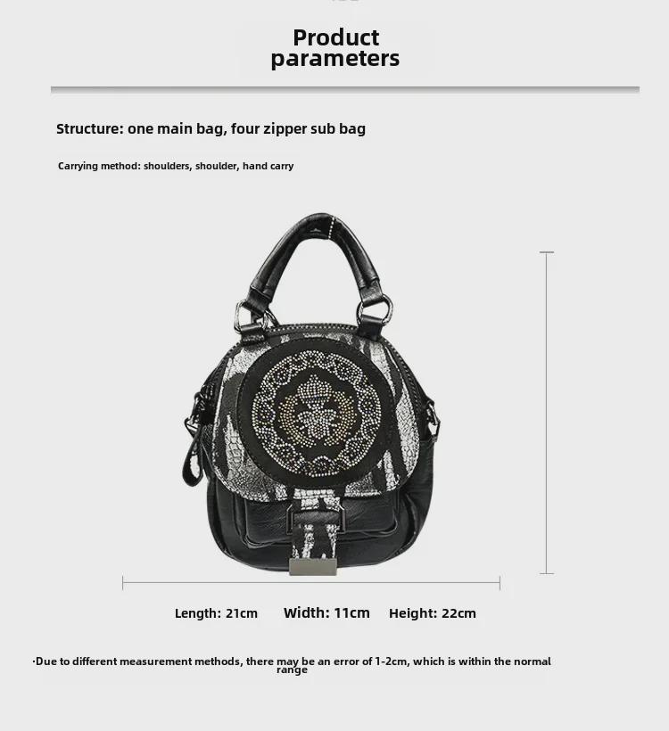 2024 Women's Fashion Versatile Diamond Backpack: Three-Purpose Shoulder, Handbag & Contrast Color Design