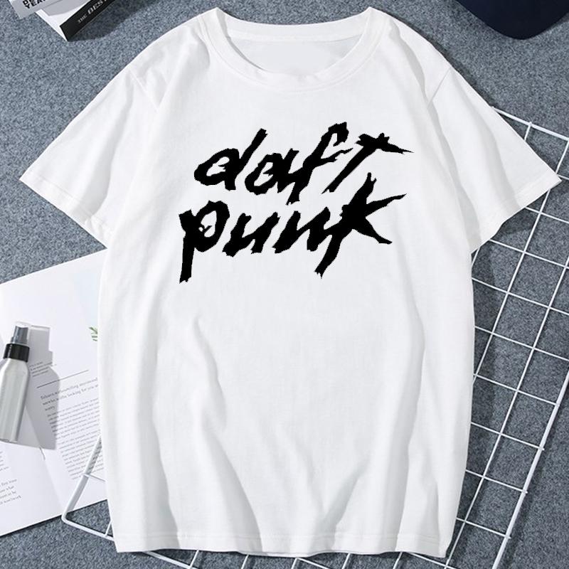 Мужская футболка с принтом Daft Punk Крутая уличная одежда с электронной хаус-музыкой для танцев и диджеев, винтажная одежда с коротким рукавом для мужчин, ropa hombre