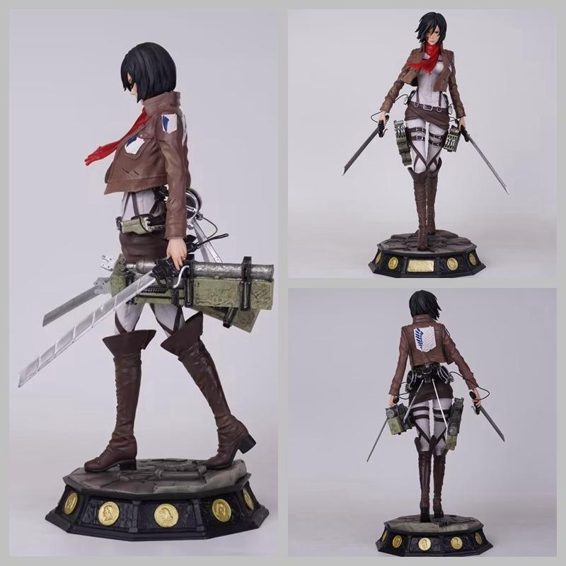 Attack Giant Gk Standing Mikasa, Ackerman, Captain, Tide Play Model Ornament Statue, Boxed Figure