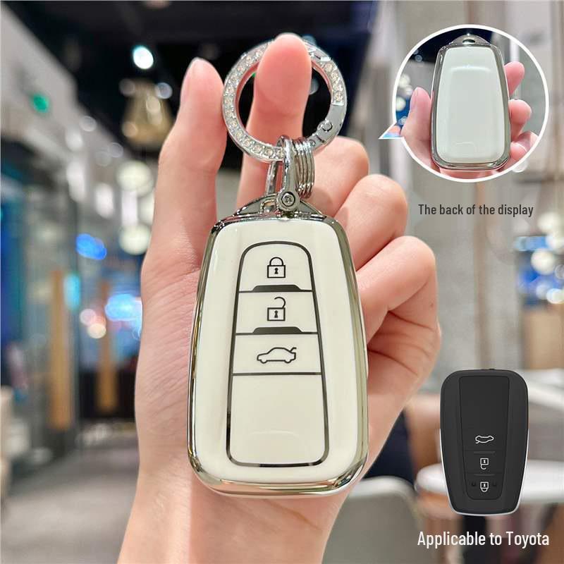 Silver Edge Key Case for Toyota Models: Corolla, RAV4, Camry, Vios, Highlander