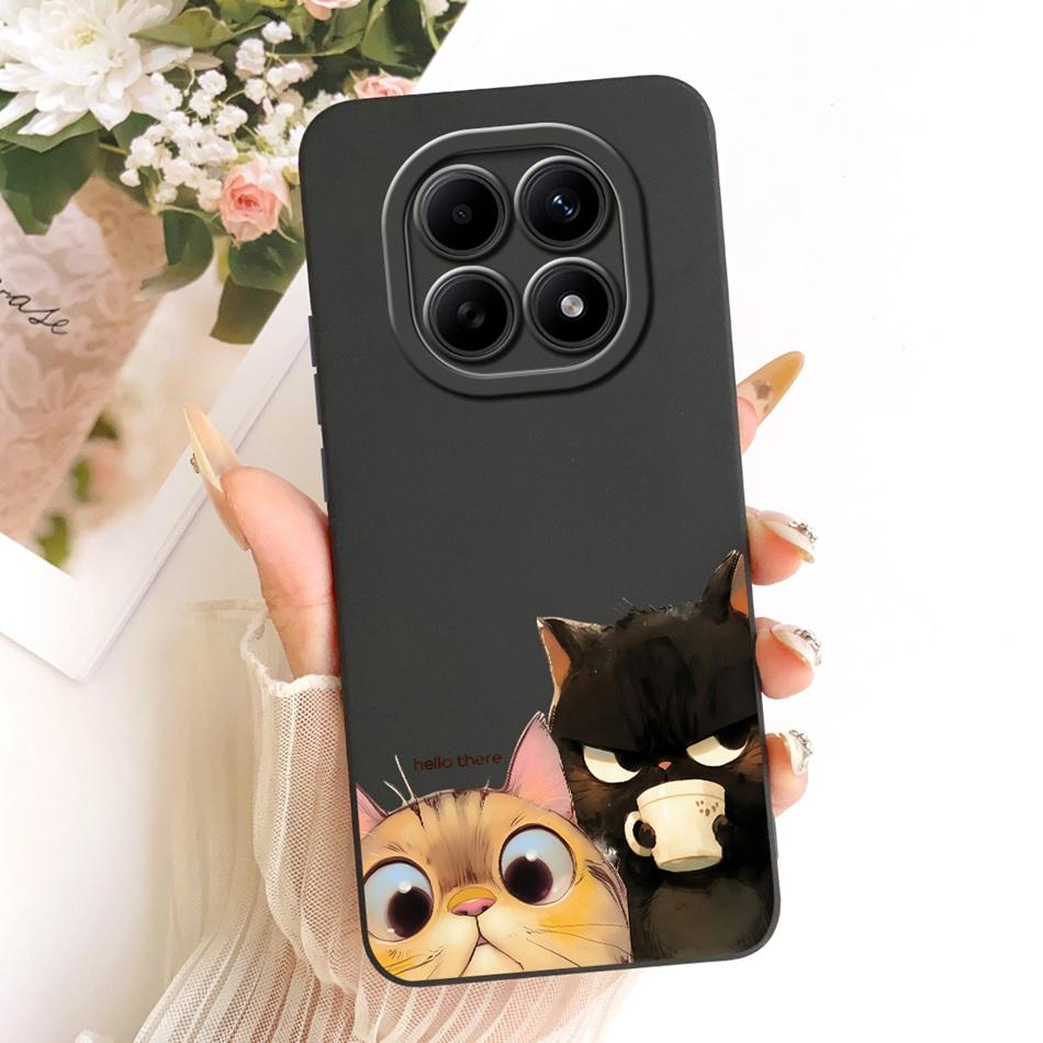 Для Xiaomi Redmi Note 15 5G / Note 15 Pro 4G Милый Кот Цветок Мультяшный Чехол Для Телефона Для Redmi Note15 15Pro 4G Мягкий Силикон Ударопрочные Бамперы