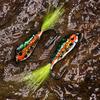 2PCS #10 Epoxy Minnow Streamer Fly Orange Color Trout Fly Fishing Spoon Bait Lure