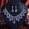 Wind Luxury Bridal Zircon Jewelry Set Necklace Earrings Set Chain Jewelry
