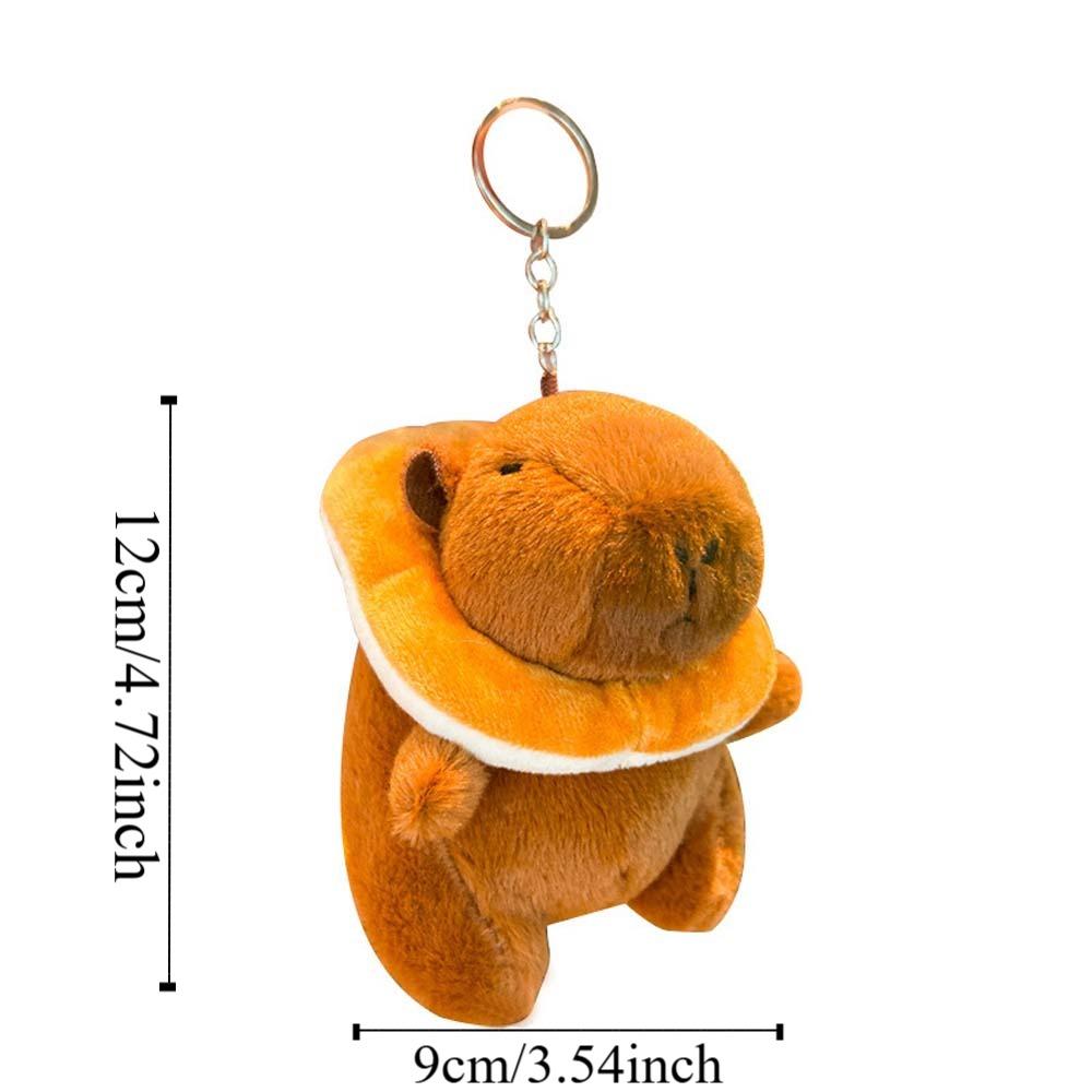 Мягкий брелок для ключей Capybara, забавная мультяшная кукла, коричневый плюшевый кулон в виде животного, пара