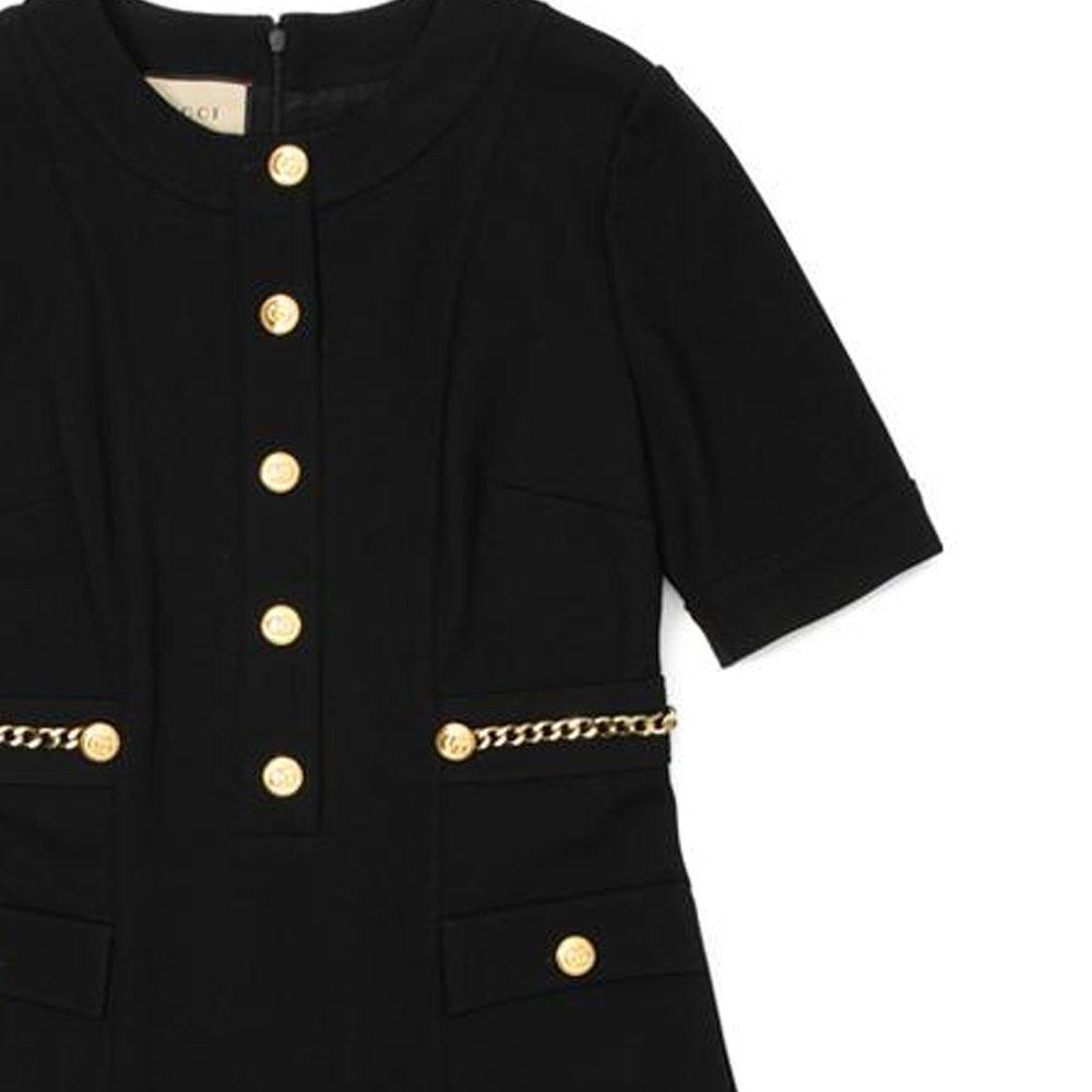 Gucci Платье с коротким рукавом Женское Черное 693034-XJD8U-1000