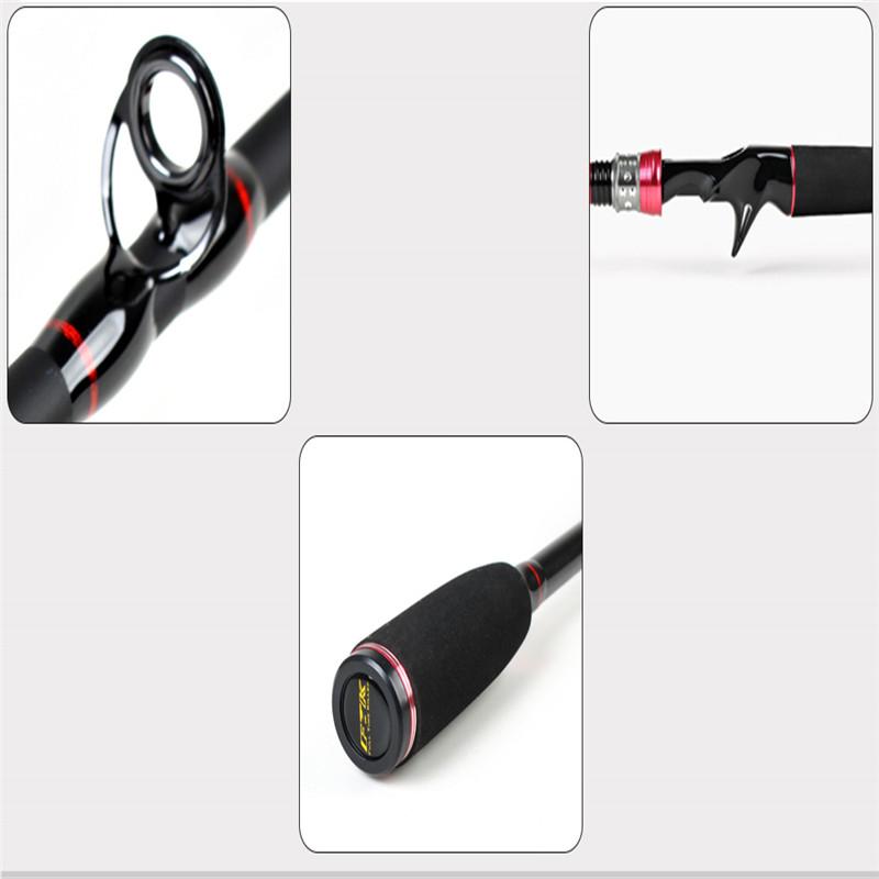 FTK Вращающаяся удочка, черная и красная, 99% карбоновая, сверхтвердая удочка, 3-секционная удочка с наживкой