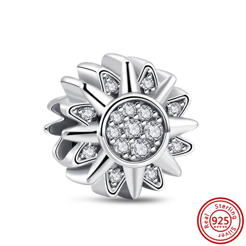 Медь 925 пробы Прозрачный циркон Снежинка Гербарий Крылья ангела и Сердце Сверкающие бусины Подходят для оригинального браслета Pantaro с шармами DIY Циркон