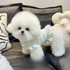 Одежда для собак Bichon с вафельным цветком и летящими рукавами, юбка для домашних животных, кошек, плюшевых милых, дышащих вещей