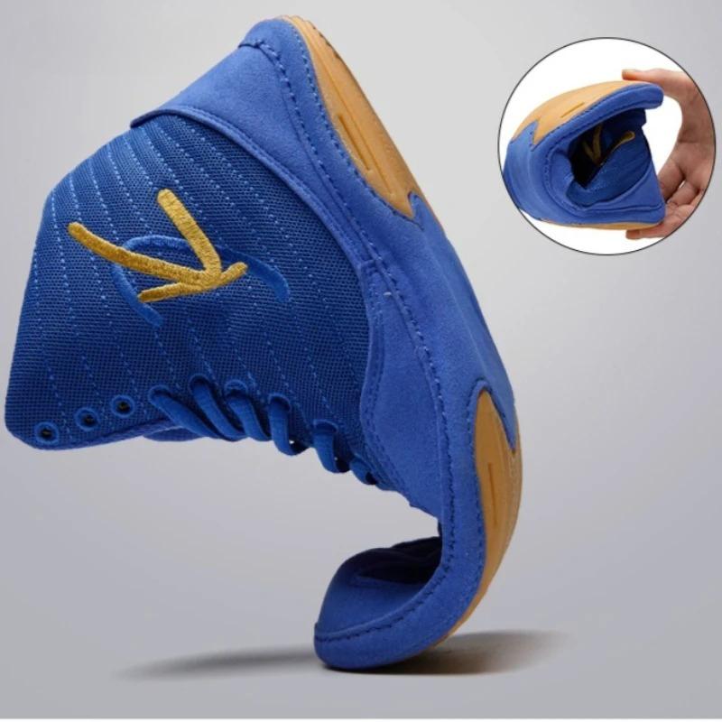 Мужские боксерки с высоким верхом, дышащие бойцовские борцовки, женские нескользящие кроссовки для санды, сетчатые тренировочные боксерки