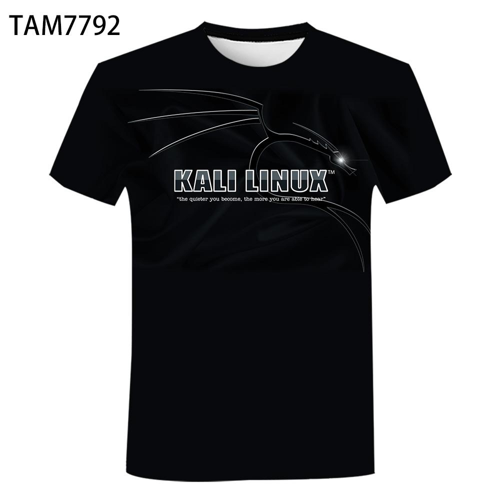 Летняя мужская и женская рубашка 3DT, секс-уличная одежда, футболка с короткими рукавами в стиле хип-хоп, Amoled Terminal Linux