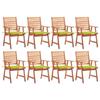 Day and Night - Day and Night Garden Dining Chairs and Cushions 8 Units Solid Acacia Wood