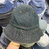 Simple Denim Bucket Hat Women Spring and Autumn Show Small Face Washed Casual Basin Hat Sunshade Sunscreen Versatile Hat Tide
