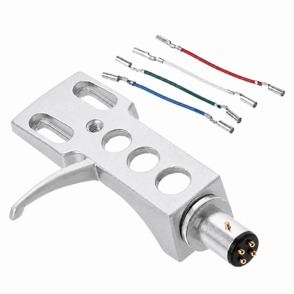 4 Connection Wires Vinyl Stylus Holder Aluminium Alloy Turntable Headshell Mount For DJ Use