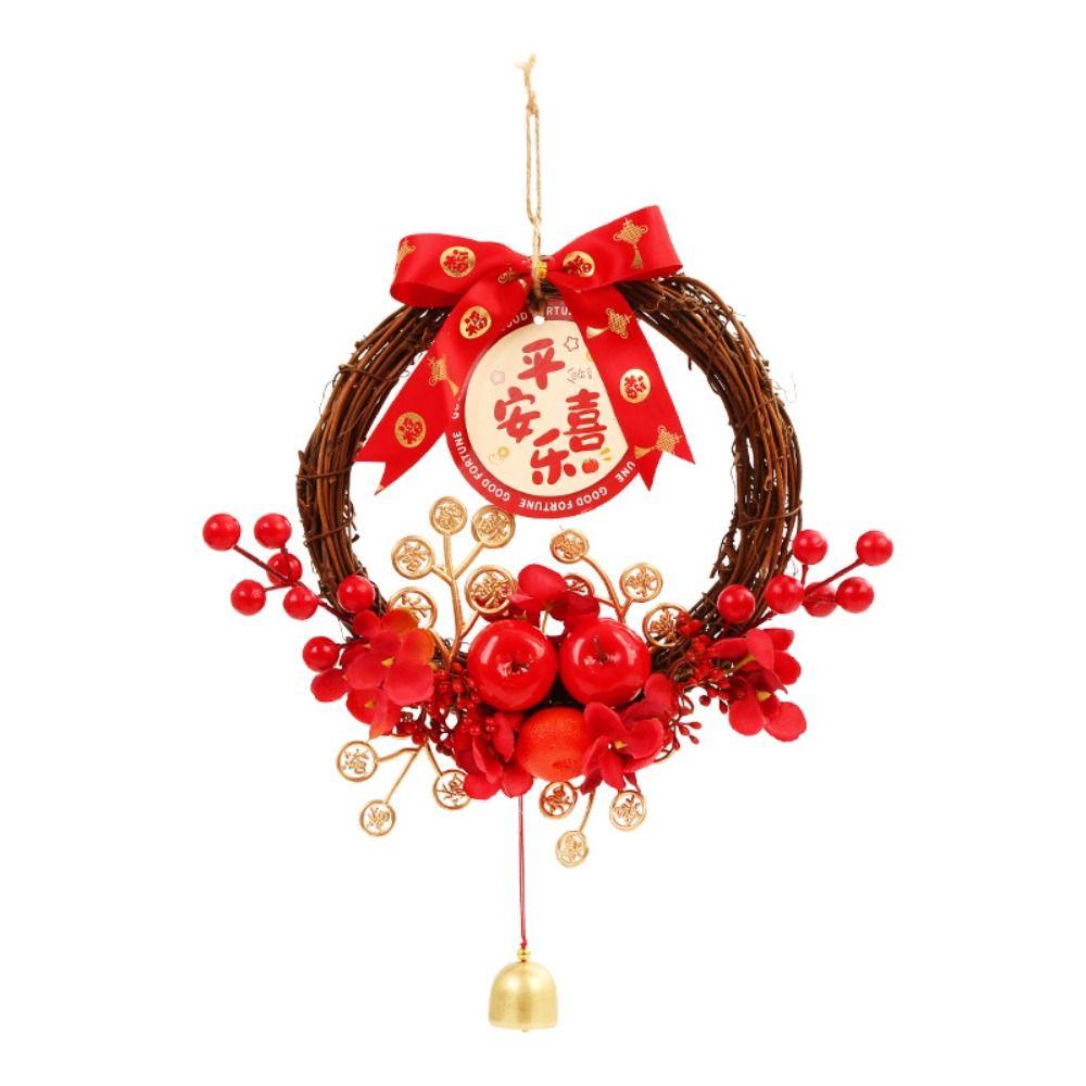Traditional Chinese New Year Wreath Exquisite Hanging Wreath  Farmhouse Style