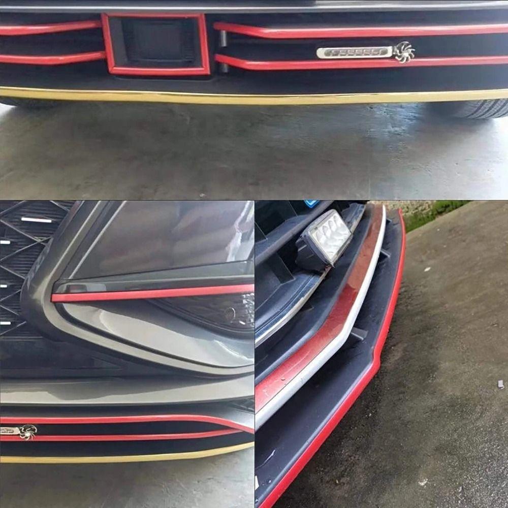 1Roll 3M/5M Red Decorative Strip Thickened Self-adhesive Bumper Strip  Prevent Body Scratches