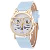 Creative Styling Belt Cartoon Watch, Fashion Trend Cat Face Glasses Women'S Watch, Love Cute Schoolgirl Watch