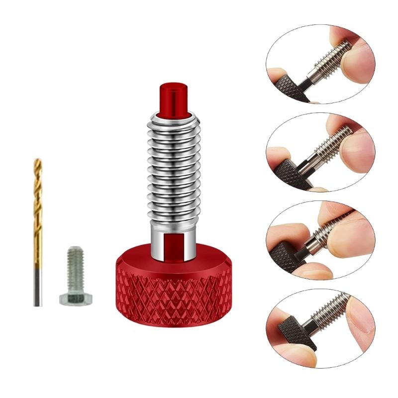 Pack of 4 M6 Knurled Handle Quick Releases Pin Stainless Steel Spring Plunger Locking Screw for Industrial Use