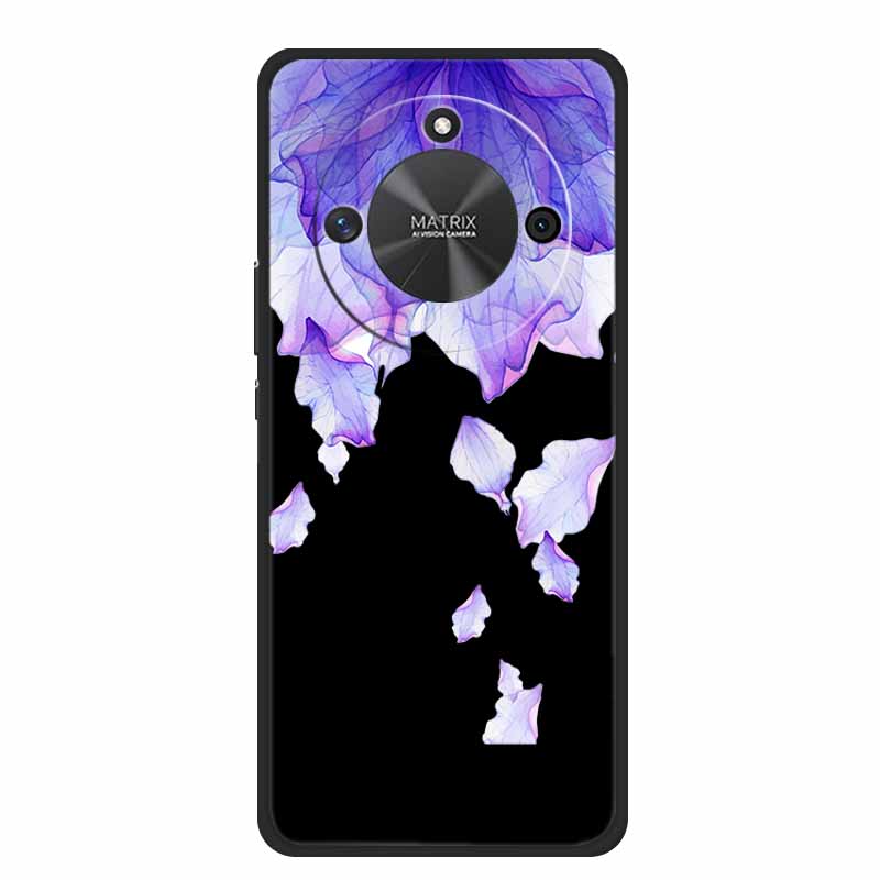 Coque For Honor X9c Smart Case Cute Cartoon Black Silicone Soft Phone Cases For Honor X60 5G Back Cover Case Funda Capas Shell