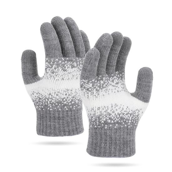 Warm Touchscreen Gloves Men Women Winter Knitted Gloves Full Finger Thickened Fleece Lined Gloves for Driving Skiing Daily Outings
