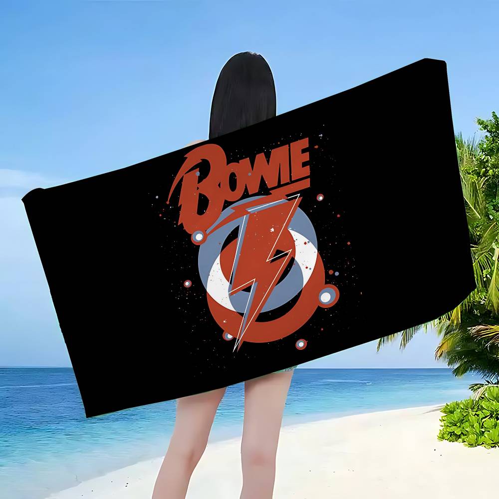D-David Hot Singer B-Bowie Bath Towel Microfiber Soft Water Absorbing Breathable For Girl Kids Decorative Cartoon Beach Towel