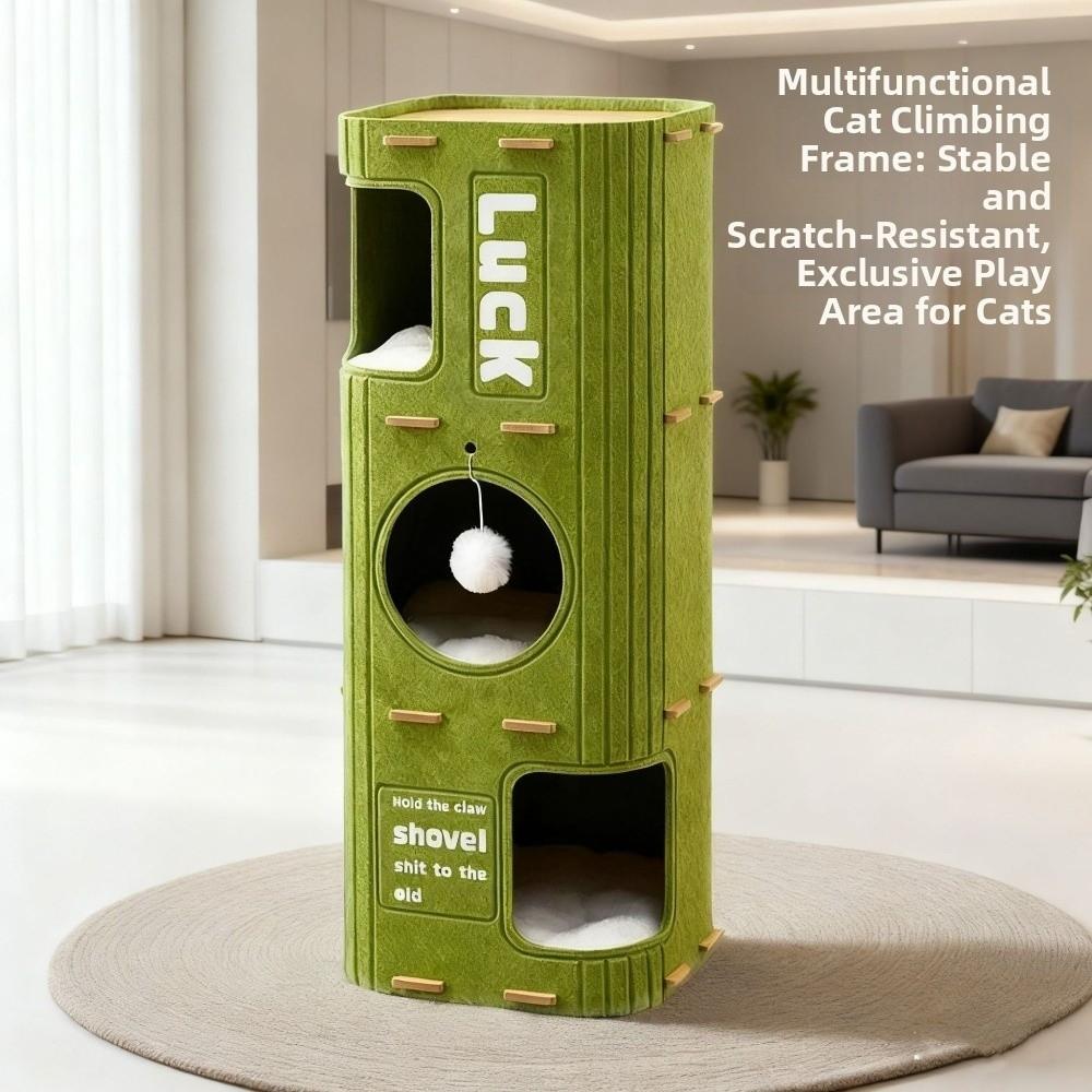 Все-в-одном Зимний Кошачий Дом 2 Этажа/3 Этажа Когтеточка Кровать Кошачий Замок Дом Дом для Питомца