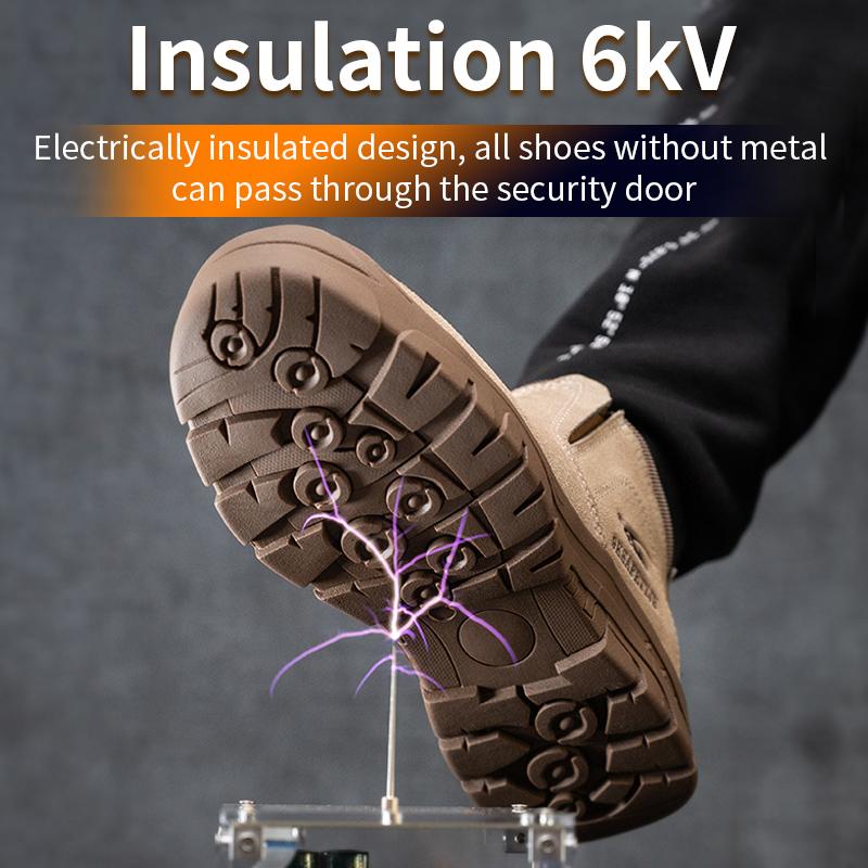 Safety Shoes 6KV Insulated Shoes Anti-smash and Anti-puncture Labor Protection Shoes for Electric Welders Men's Slip-on Safety Shoes