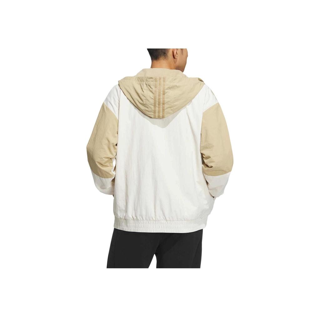 Adidas Neo Colorblock Loose Woven Casual Sports Jacket Unisex Pure White IQ1577