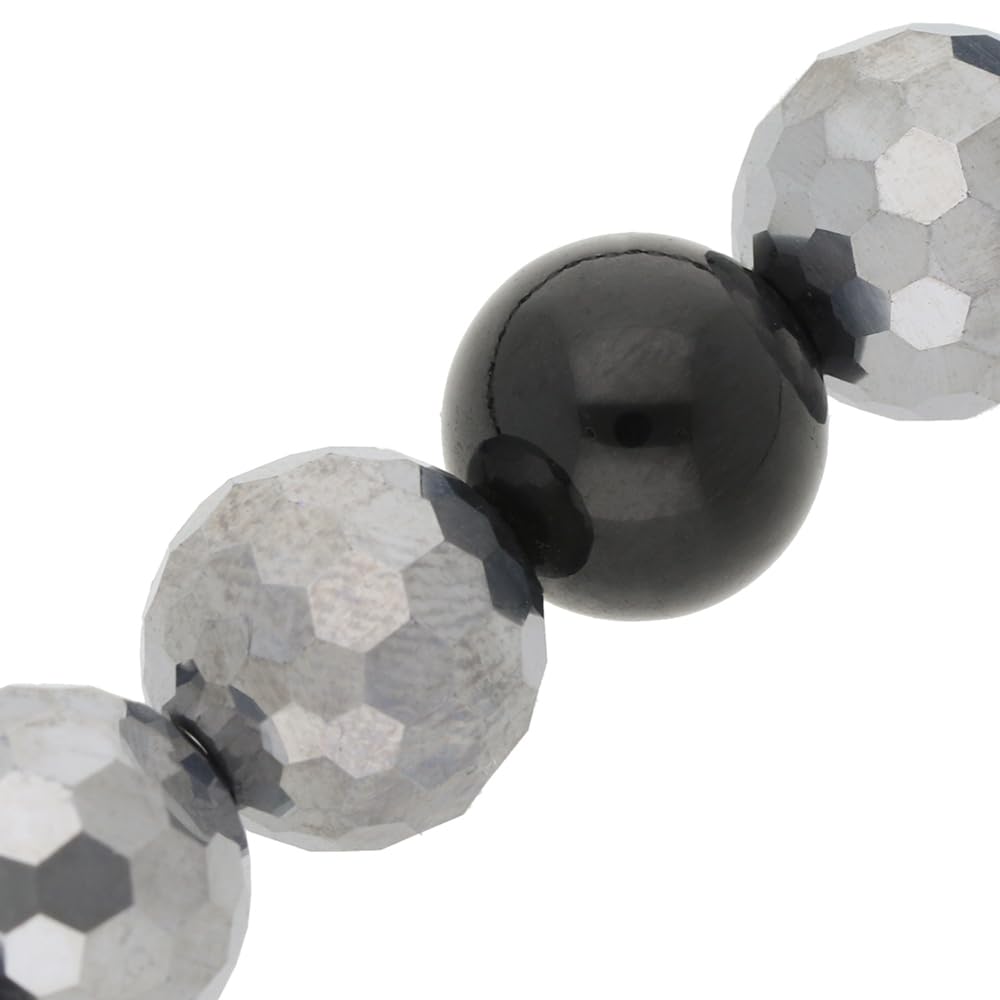 [ZAAP] Техно-ожерелье BT8 Натуральный камень Черный турмалин (Черный турмалин 8 мм / Большой размер 47 см)