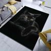 Cute Black Cat Print Carpet for Living Room Bedroom Bedside Sofa Floor Mat Modern Home Decor Aisle Corridor Area Rug