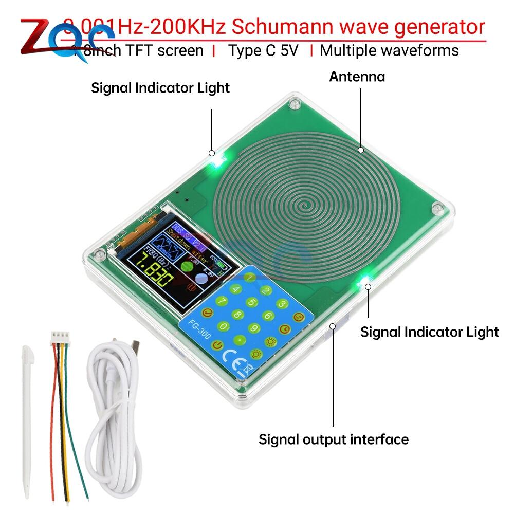 Schumann Waves 0.001Hz-200KHz Frequency Generator Adjustable Ultra-Low Frequency Pulse Generator Resonator Type-C Interface