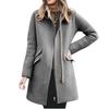 Женское зимнее теплое длинное пальто, классическое повседневное пальто с застежкой-молнией спереди