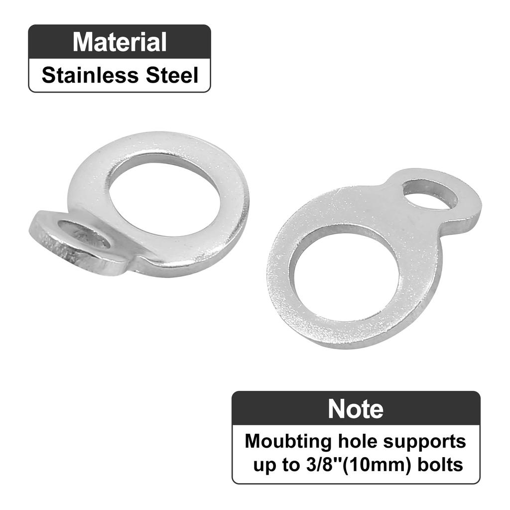 Motoforti Tie Down Strap Rings Anchor Hook Strap Rings Stainless Steel for Garage Motorcycle ATV Truck 10pcs Silver Tone
