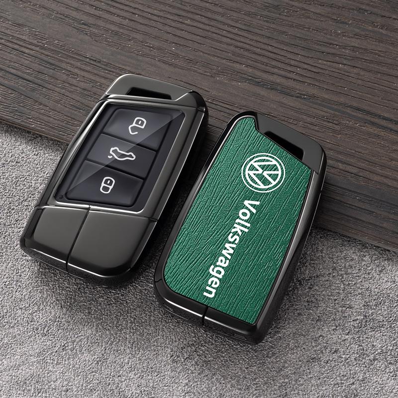 For VW Volkswagen Jetta MK5 Golf Alloy Leather Car Smart Remote Key Case Fob Cover Protector Shell For Volkswagen VW Magotan Pas