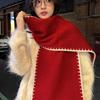 Snow Night Christmas Red Super Soft Wool Blended Scarf Heavy Industry Edge Locking Craft Versatile Couple Scarf