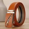 Men's Earth Green Leather Belt Yellow Cowhide Red Automatic Buckle Belt Blue White Orange Color Pant Belt
