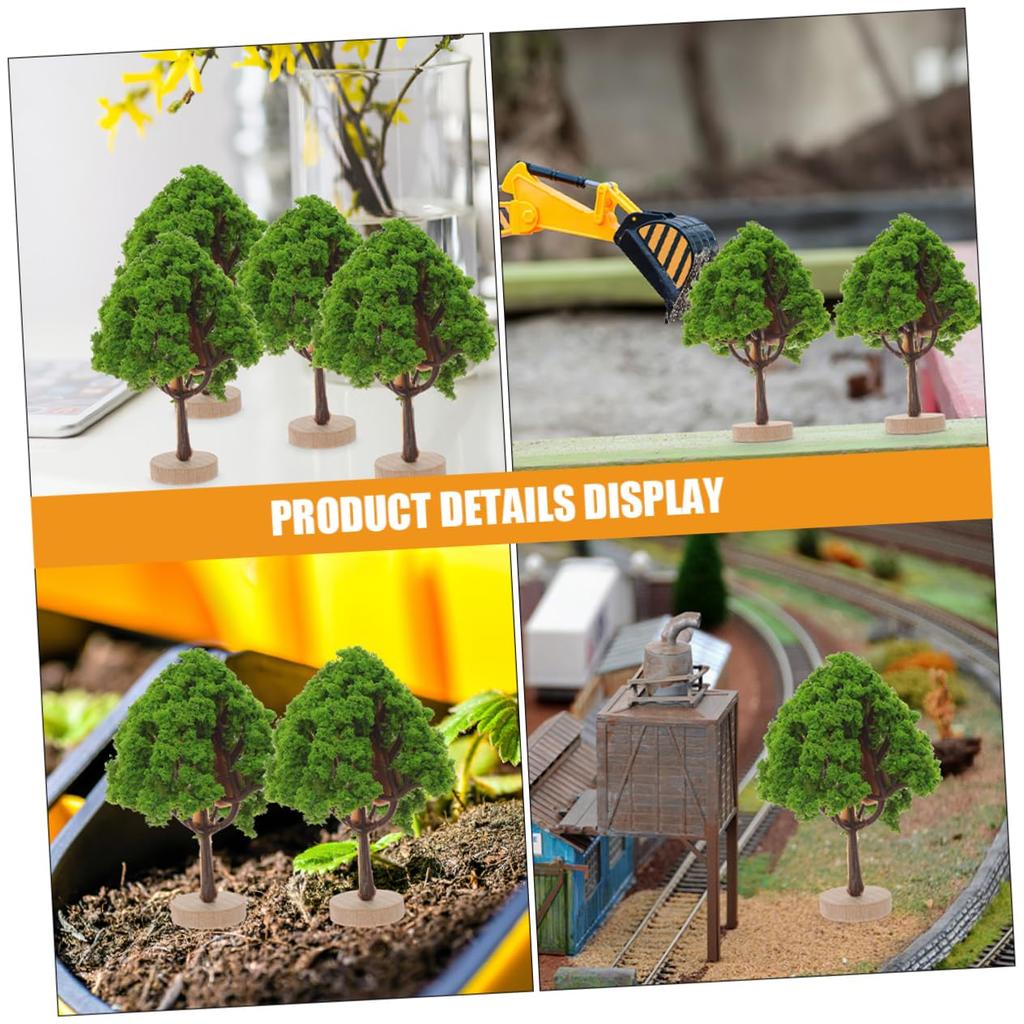 minkissy Miniature Model Tree Durable Artificial Plastic Road Trees for Architectural and Micro Trees 5-Piece Set, Dioramas, Models, Crafts,