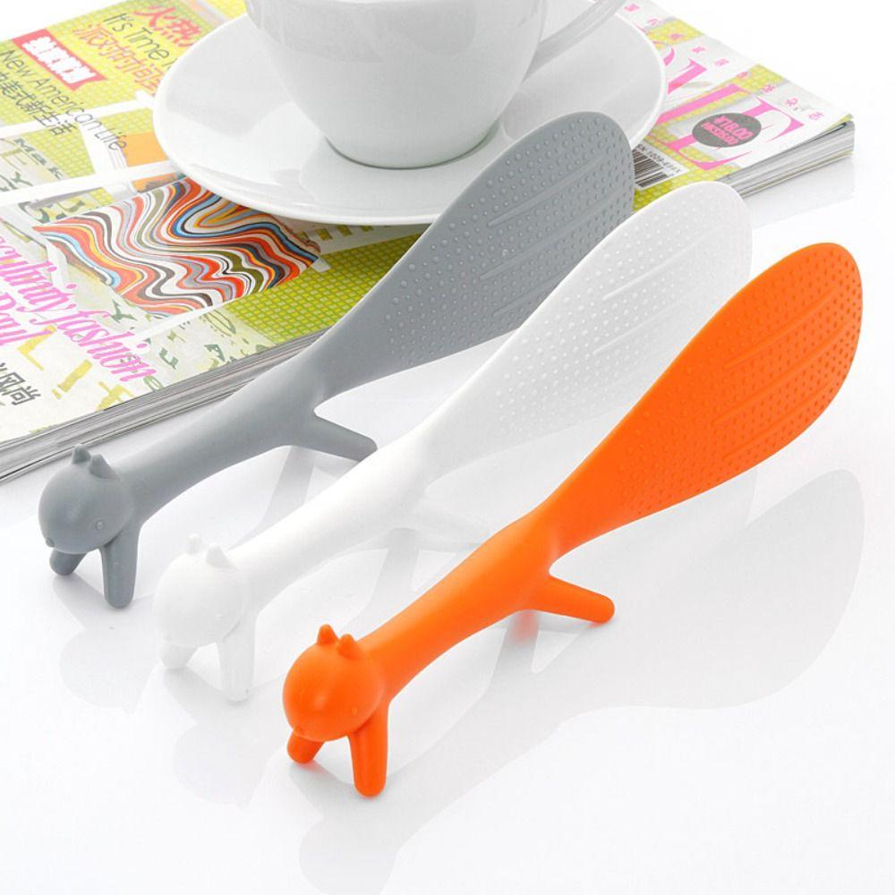 Lovely Rice Scoop Can Stand Meal Spoon Kitchen Supplie Squirrel Shaped Ladle