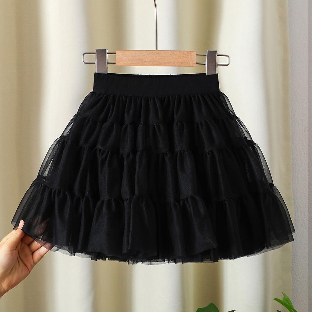 Юбка миди для девочки Стильная юбка принцессы из сетки Универсальная и пышная внутренняя юбка