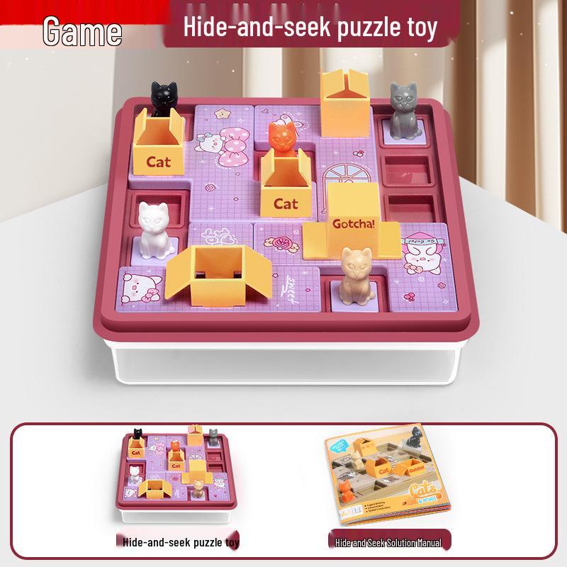 Пазл «Прятки»: Игрушка для тренировки логики кошек для детей