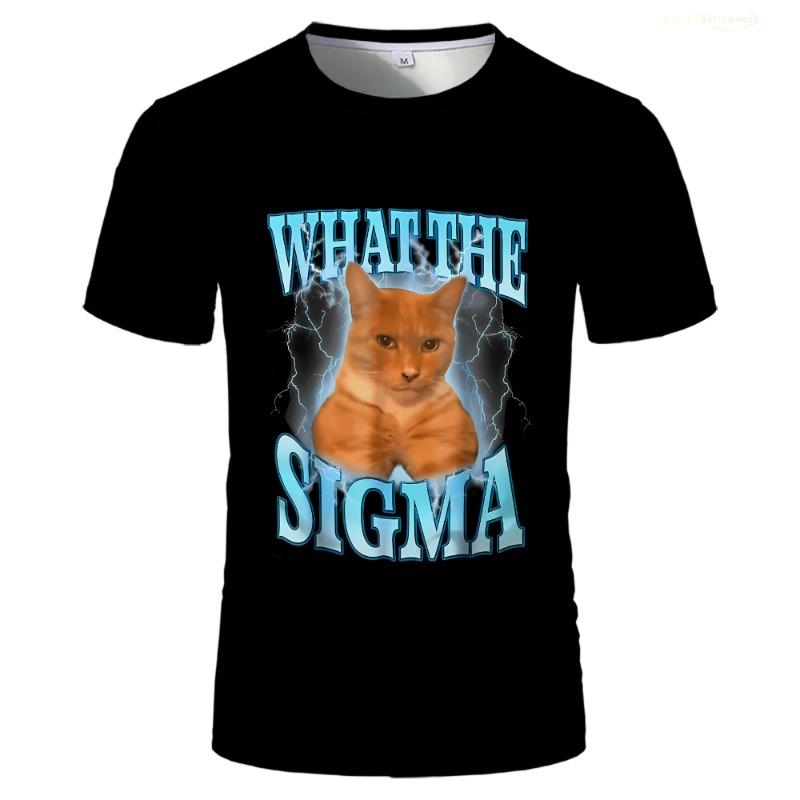 Что за мем про кота-сигму, 3D-принт, смешная футболка, модный юмор, свободная мужская уличная одежда, повседневная, унисекс, футболки с коротким рукавом