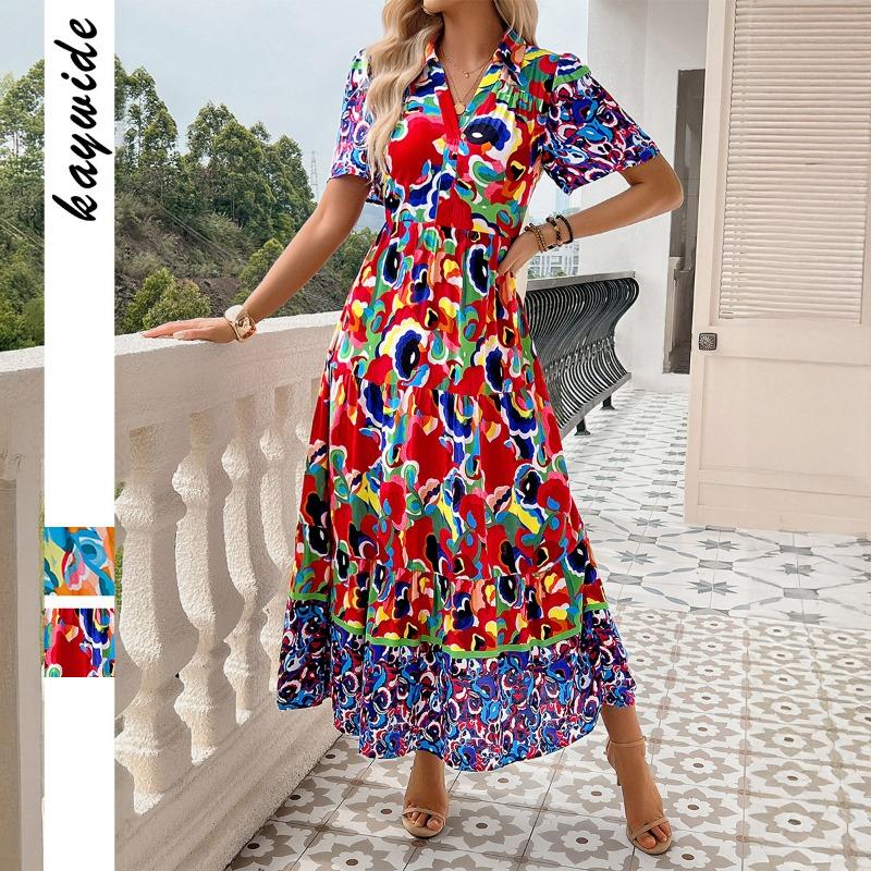 Платье с принтом в стиле «отпуск» и «повседневный» для женщин, весна-лето