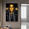 Black Gold Nude Sexy Woman Canvas Paintings On the Wall Art Posters And Prints Gold Face Girl Art Picture Home Wall Decor Cuadro