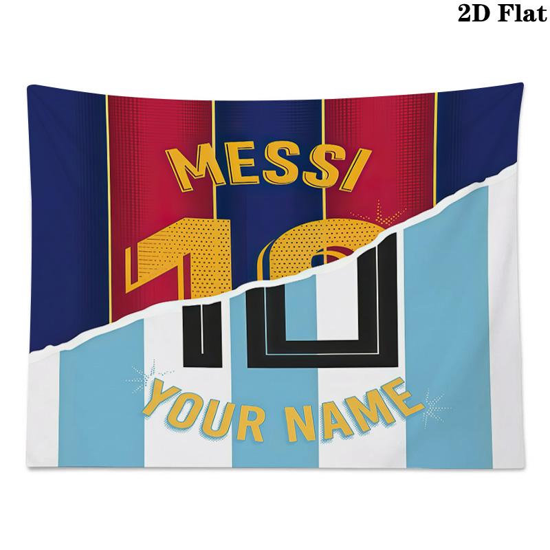 Custom Name Lionel MessiPrinted Tapestry – Wall Hanging for Bedrooms, Dorms, and Home Decor
