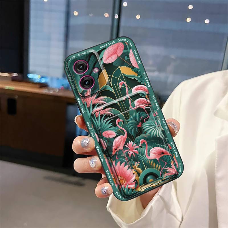 Full Wrap Soft Case Phone Case For MOTO G55 5G Fashion Design Silicone Card Slot Cover Anti-knock Durable Cute Anti-dust