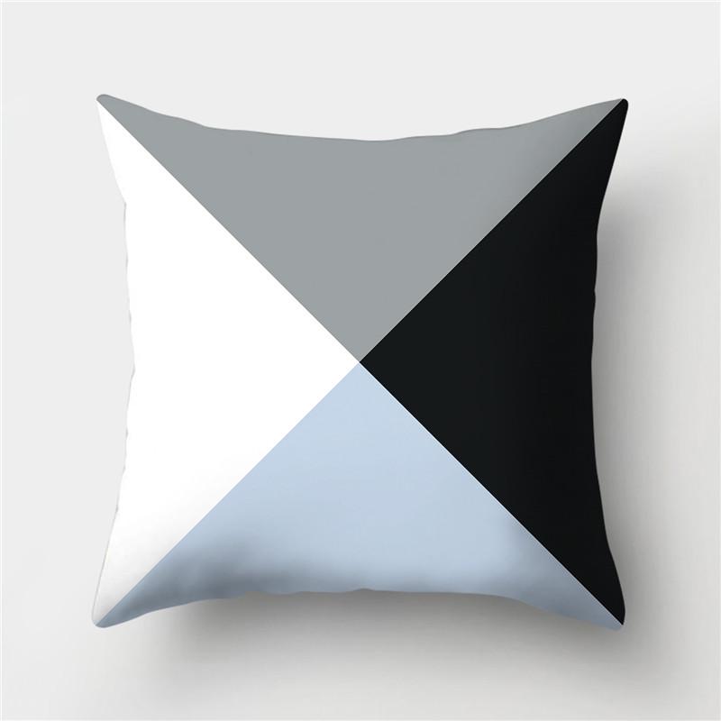 Grey Blue Pillowcase Geometric Cushion Cover Peach Skin Cushion Sofa Cushion Cushion Pillowcase Home Decor Pillowcase
