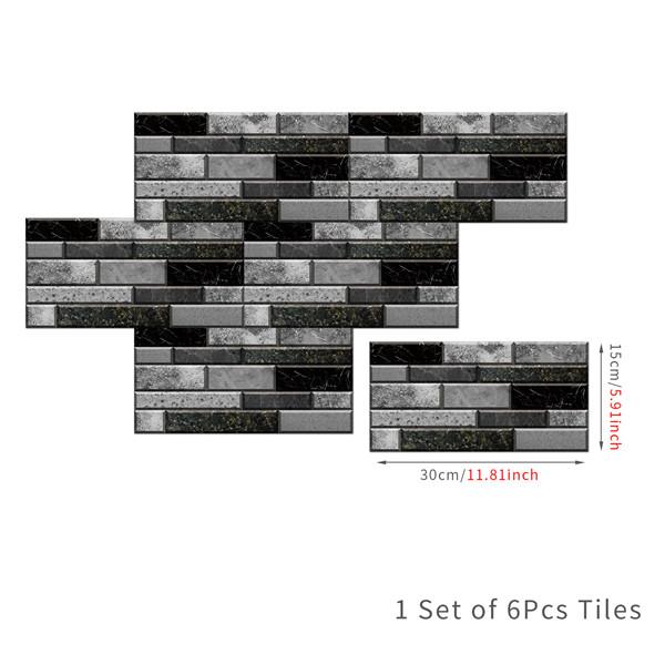 6 шт., маслостойкая наклейка для кирпичной плитки, наклейка на стену для кухни, самоклеющаяся водонепроницаемая наклейка для ванной, обои 15x30 см