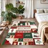 Christmas Custom Name Printed Square Area Rug Soft Non Slip Floor Carpet For Bedroom Holiday Gift