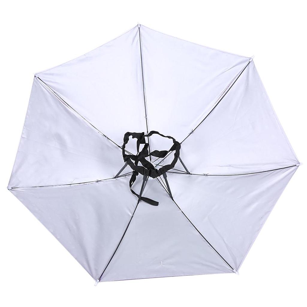 77cm Sunscreen Windproof Head Mounted Umbrella Top Folding Hat Umbrella(Raindrop Purple)