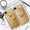 Золотая летящая птица Для IPhone 17 Pro Max 16 17 Pro 15 Pro 14 13 Plus 12 Mini 11 Pro Max XR 16E 17 Air Золотой стеклянный чехол для телефона